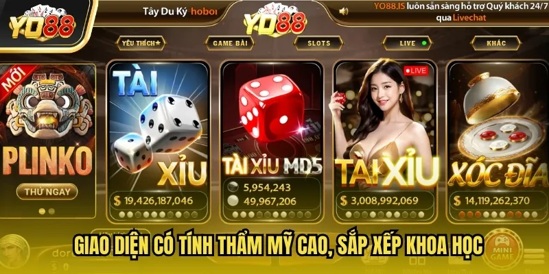 Giao diện có tính thẩm mỹ cao, sắp xếp khoa học